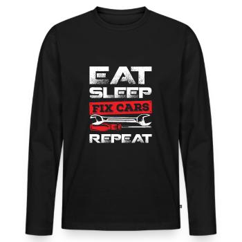 Race car auto mechanic auto mechanic gift - Men's Premium Organic Long Sleeve Shirt - black - Front - Nico (187cm)
