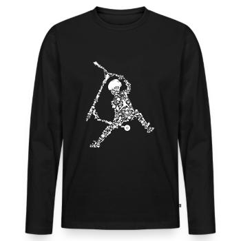 Cadeau de cascadeur pour scooter - T-shirt manches longues Premium bio Homme - noir - Devant - Nico (187cm)