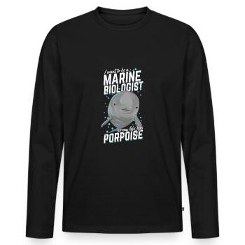 Cadeau de biologiste marin de marsouin de biologie marine - T-shirt manches longues Premium bio Homme - noir - Devant - Nico (187cm)