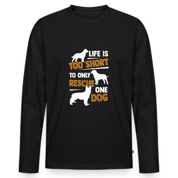 Dog Animal Shelter Animal Welfare Protector Gift - Men's Premium Organic Long Sleeve Shirt - black - Front - Nico (187cm)
