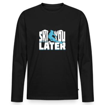 Funny Ski SkiEr Ski Instructor Gift - Men's Premium Organic Long Sleeve Shirt - black - Front - Nico (187cm)
