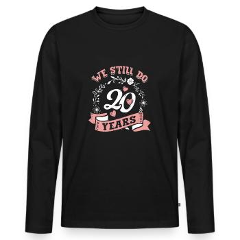 Ehepaar Jubiläum 20. Hochzeitstag Geschenk - Männer Premium Bio Langarmshirt - Schwarz - Vorne - Nico (187cm)