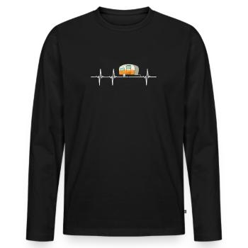 Caravan Caravan Heartbeat Gift - Men's Premium Organic Long Sleeve Shirt - black - Front - Nico (187cm)