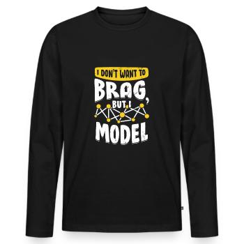 Lustiges Datenwissenschaftler Geschenk - Männer Premium Bio Langarmshirt - Schwarz - Vorne - Nico (187cm)