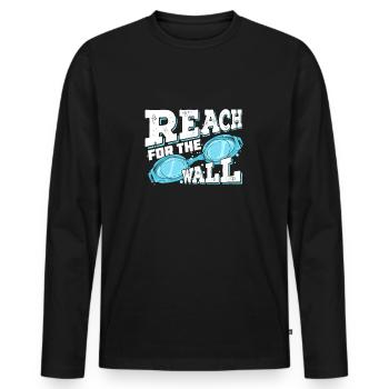 Natation Natation Sport nageur cadeau - T-shirt manches longues Premium bio Homme - noir - Devant - Nico (187cm)