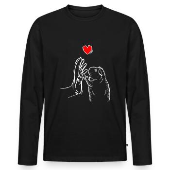 Hamster amour hamster hamster nain - T-shirt manches longues Premium bio Homme - noir - Devant - Nico (187cm)