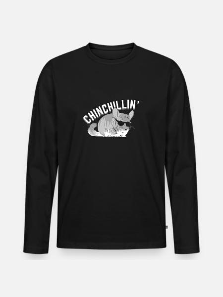 Chinchillin' Chinchilla Tier Geschenk - Männer Premium Bio Langarmshirt - Schwarz