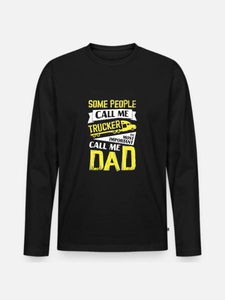 Camion de camion papa cadeau - T-shirt manches longues Premium bio Homme - noir
