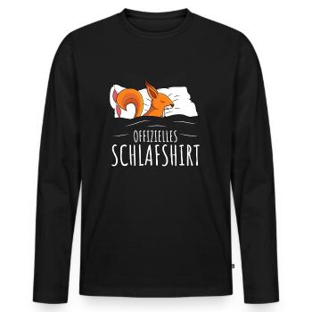 Offizielles Schlafshirt Eichhörnchen Geschenk - Männer Premium Bio Langarmshirt - Schwarz - Vorne - Nico (187cm)