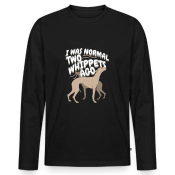 Deux whippets chien propriétaire de chien cadeau - T-shirt manches longues Premium bio Homme - noir - Devant - Nico (187cm)