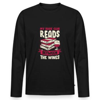 Book Club Book Club Book Community Gift - Men's Premium Organic Long Sleeve Shirt - black - Front - Nico (187cm)
