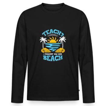 enseignant vacances plage vacances d’été cadeau - T-shirt manches longues Premium bio Homme - noir - Devant - Nico (187cm)