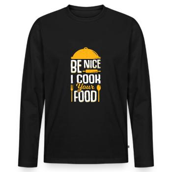 Chef Chef Food Chef Gift - Men's Premium Organic Long Sleeve Shirt - black - Front - Nico (187cm)