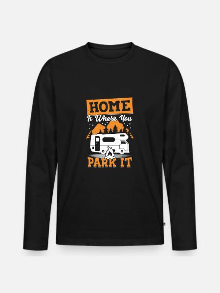 Motorhome Motorhome Camping Camper Gift - Men's Premium Organic Long Sleeve Shirt - black