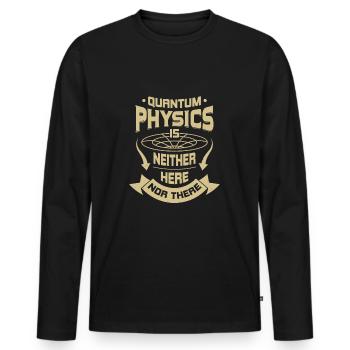 Physique quantique Physique physicien Cadeau - T-shirt manches longues Premium bio Homme - noir - Devant - Nico (187cm)