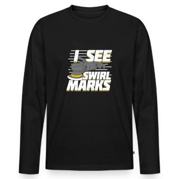 Conducteur De travail - T-shirt manches longues Premium bio Homme - noir - Devant - Nico (187cm)