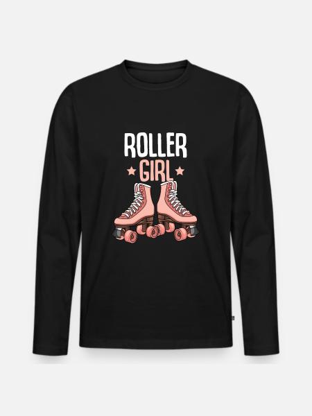 Rollschuhe Roller Girl Roller Skates Rollschuh - Männer Premium Bio Langarmshirt - Schwarz