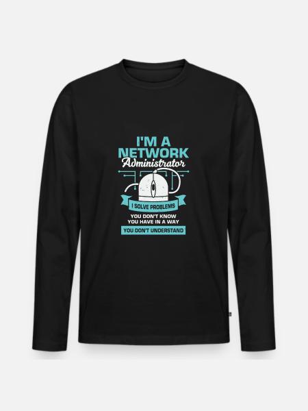 Netzwerkadministrator Systemadministrator Geschenk - Männer Premium Bio Langarmshirt - Schwarz