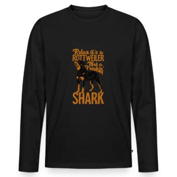 Rottweiler chien maîtresse cadeau de maître - T-shirt manches longues Premium bio Homme - noir - Devant - Nico (187cm)