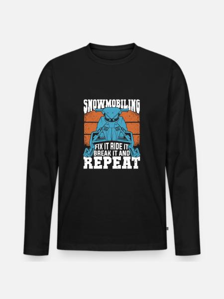 Snowmobile Repair Snowmobile Driver Gift - Men's Premium Organic Long Sleeve Shirt - black