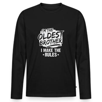 Funny sibling Oldest brother gift - Men's Premium Organic Long Sleeve Shirt - black - Front - Nico (187cm)