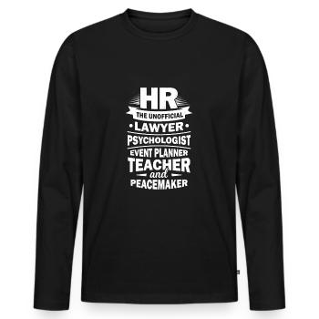 Dr Lustige HR Personalabteilung Collaborateurs Cadeau - T-shirt manches longues Premium bio Homme - noir - Devant - Nico (187cm)