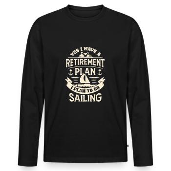 Segler Rente Seefahrer Segeln Rentner Geschenk - Männer Premium Bio Langarmshirt - Schwarz - Vorne - Nico (187cm)