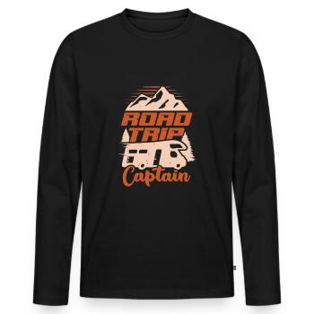 Camping-car Roadtrip Camper cadeau - T-shirt manches longues Premium bio Homme - noir - Devant - Nico (187cm)