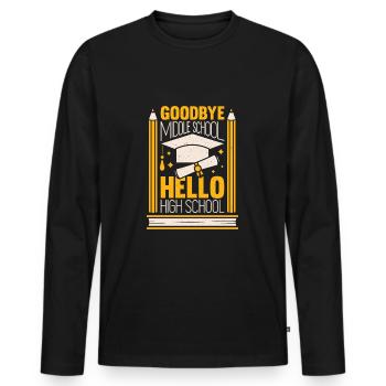 Middle School Abschluss Geschenk - Männer Premium Bio Langarmshirt - Schwarz - Vorne - Nico (187cm)
