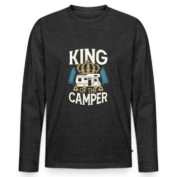 Camping Motorhome Motorhome Camper Gift - Men's Premium Organic Long Sleeve Shirt - heather anthracite - Front - Nico (187cm)