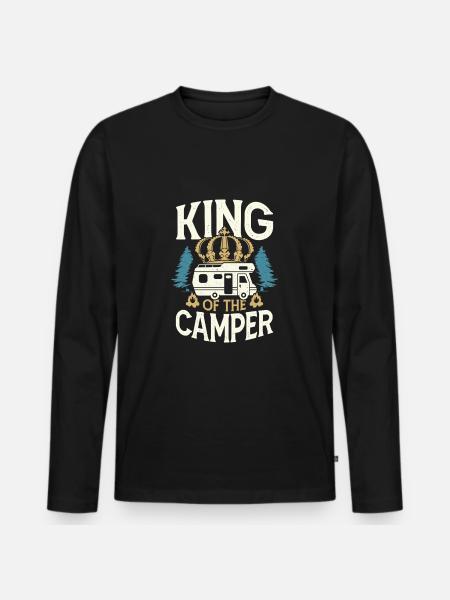 Camping Camping Camping Camper Cadeau - T-shirt manches longues Premium bio Homme - noir