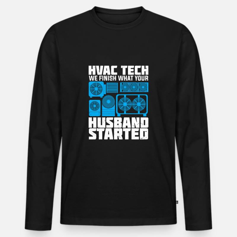 Klimatechnik Job Beruf Klimatechniker Geschenk - Männer Premium Bio Langarmshirt - Schwarz
