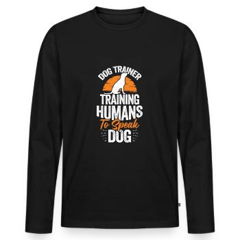 Hundeschule Hundetrainer Geschenk - T-shirt manches longues Premium bio Homme - noir - Devant - Nico (187cm)