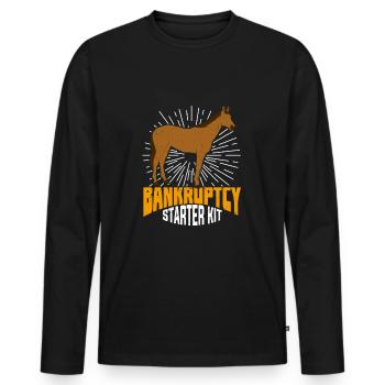Drôle de cheval propriétaire de chevaux cadeau - T-shirt manches longues Premium bio Homme - noir - Devant - Nico (187cm)