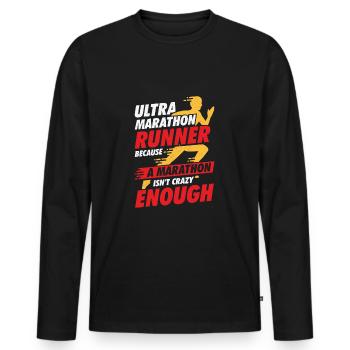Ultramarathon Sport Ultramarathon Runner Cadeau - T-shirt manches longues Premium bio Homme - noir - Devant - Nico (187cm)