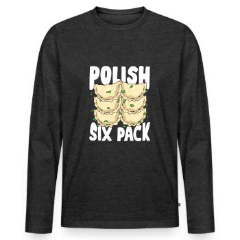 Funny Pierogi Pirogues Polish Cuisine Gift - Men's Premium Organic Long Sleeve Shirt - heather anthracite - Front - Nico (187cm)