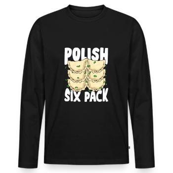 Drôle Pierogi Piroggen Cadeau de cuisine polonaise - T-shirt manches longues Premium bio Homme - noir - Devant - Nico (187cm)