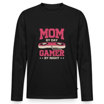 Gaming Mama Gamer Mother Gift - Men's Premium Organic Long Sleeve Shirt - black - Front - Nico (187cm)