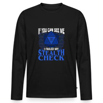 Cadeau de Stylo et Papier RPG - T-shirt manches longues Premium bio Homme - noir - Devant - Nico (187cm)