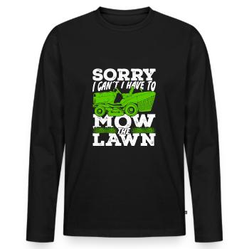 Tondeuse à gazon fauchage jardin jardin cadeau - T-shirt manches longues Premium bio Homme - noir - Devant - Nico (187cm)