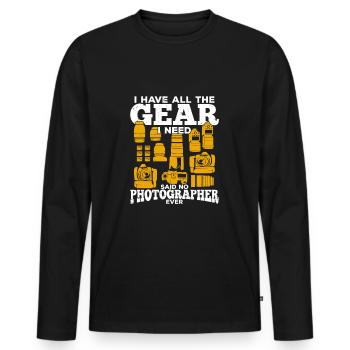 Lustiges Fotografie Ausrüstung Fotograf Geschenk - Männer Premium Bio Langarmshirt - Schwarz - Vorne - Nico (187cm)