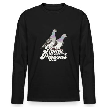 Pigeon Bird Pigeon Breeder Pigeon Fancier Gift - Men's Premium Organic Long Sleeve Shirt - black - Front - Nico (187cm)