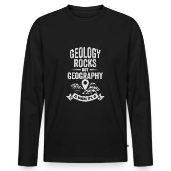 Geography Studies Geography Geography Teacher Gift - Men's Premium Organic Long Sleeve Shirt - black - Front - Nico (187cm)