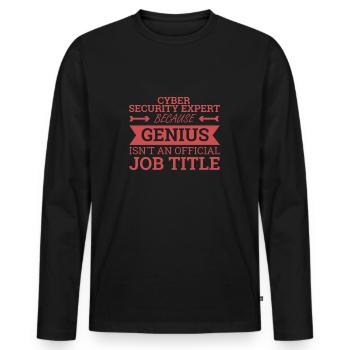 « Cyber Security Expert Genius | Hackers » - T-shirt manches longues Premium bio Homme - noir - Devant - Nico (187cm)