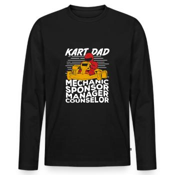 Kart Gokart Racing Papa Coureur Cadeau - T-shirt manches longues Premium bio Homme - noir - Devant - Nico (187cm)