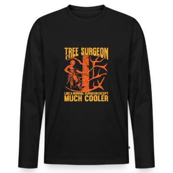 Baumpfleger Job Beruf Baumpflege Geschenk - Männer Premium Bio Langarmshirt - Schwarz - Vorne - Nico (187cm)