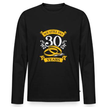 Couple Anniversary 30th Wedding Anniversary Gift - Men's Premium Organic Long Sleeve Shirt - black - Front - Nico (187cm)