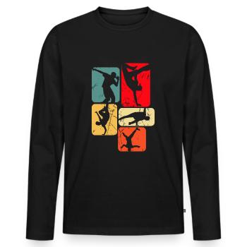 Breakdance Breakdancer Breakdancing - T-shirt manches longues Premium bio Homme - noir - Devant - Nico (187cm)