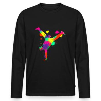 Breakdancer Breakdance Breakdancing - T-shirt manches longues Premium bio Homme - noir - Devant - Nico (187cm)