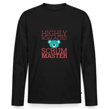 "Scrum Master Koalafied | " Scrum Master"" - Men's Premium Organic Long Sleeve Shirt - black - Front - Nico (187cm)